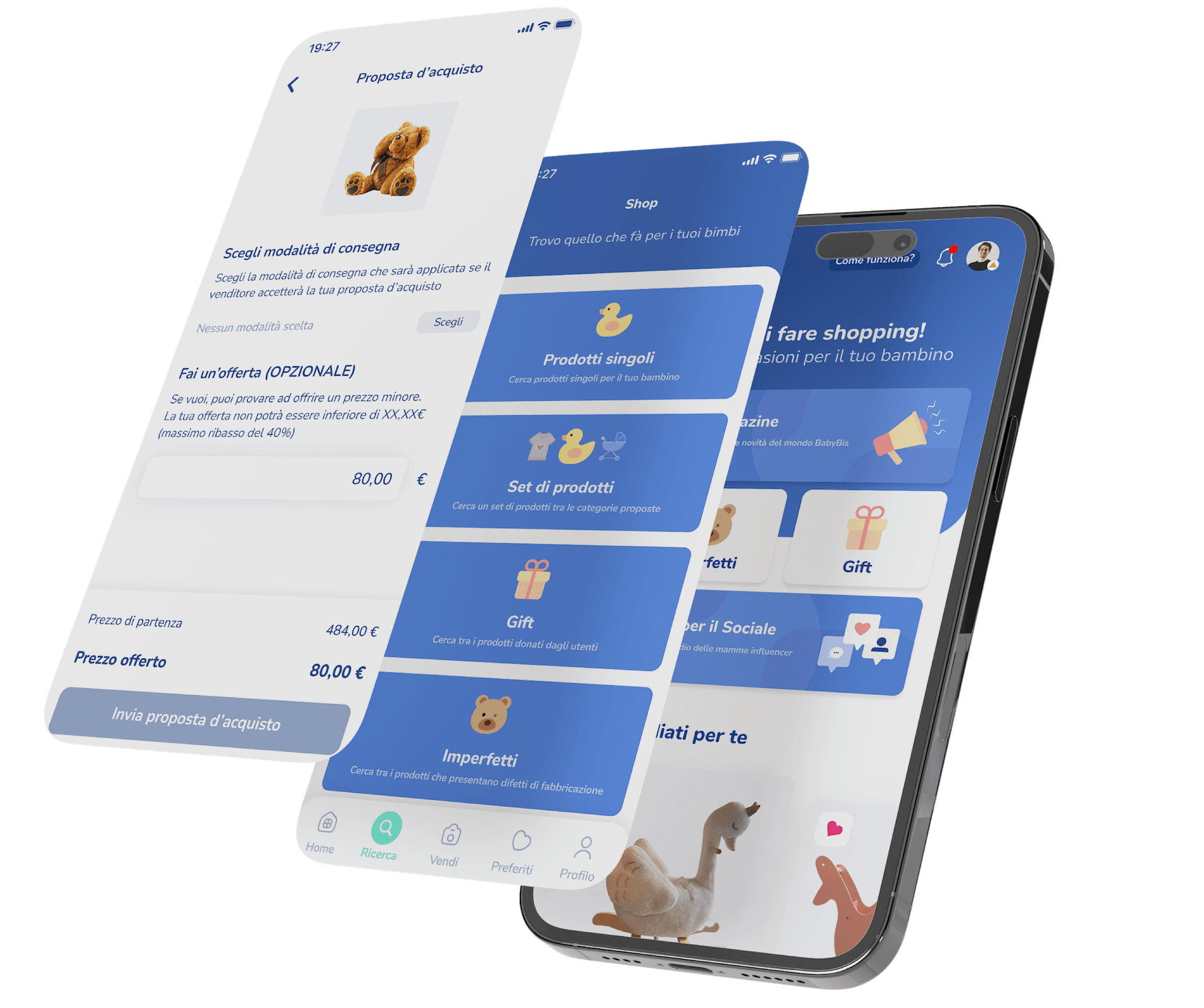 BabyBis - App mockup marketplace infanzia
