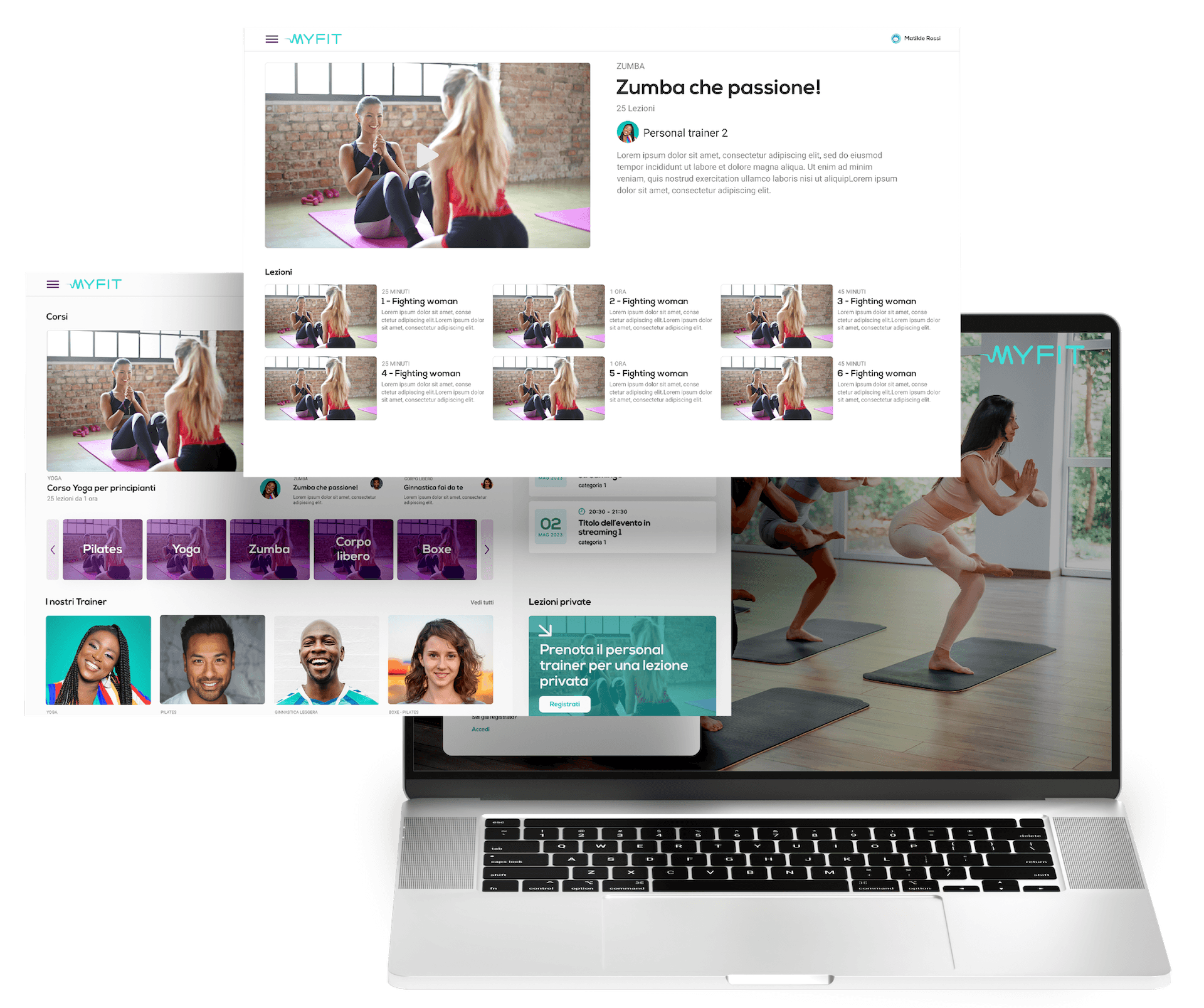 MyFIT - Mockup piattaforma corporate wellness